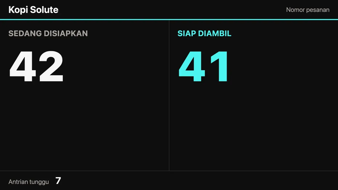 Papan antrean di TV